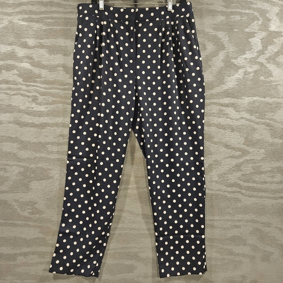 Tuckernuck NWT SZ XL Pleated Polka Dot Cropped Pixie Pant Hi Rise Ankle Pants - Picture 6 of 14
